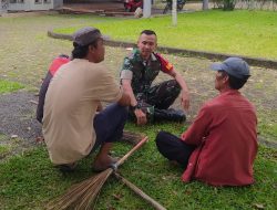 Babinsa Cisoka Ajak Warga Jaga Kebersihan lingkungan