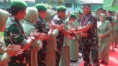 Kunker Danrem 051/Wijayakarta Disambut Hangat Seluruh Prajurit Kodim 0509/Kab. Bekasi