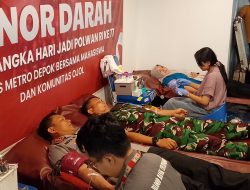 Peduli Kemanusiaan, Hari Jadi Polwan ke-77 Polres Metro Depok Lakukan Aksi Donor Darah Ojol dan Mahasiswa