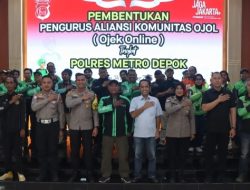 Polres Metro Depok Resmi Bentuk Pengurus Aliansi Komunitas Ojol