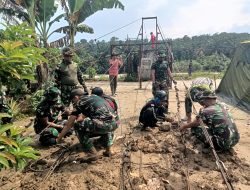 Satgas Gulbencal Kodam I/BB Bangun Akses Vital Penghubung Deli Serdang–Serdang Bedagai