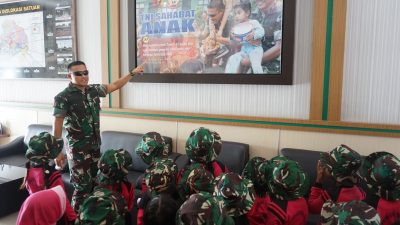 TNI Sahabat Anak : Dandim Pungky Temui Anak TK Tunas Harapan di Makodim 0416/Bute