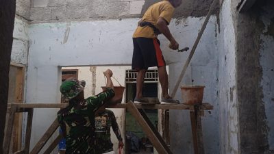 Semangat Gotong Royong Warnai Pembangunan RTLH TMMD Ke-127 Kodim 0508/Depok