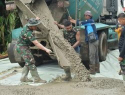 Cuaca Mendung di H+12, Pengerasan Jalan TMMD Tetap Melaju