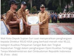 RSUD KiSA Raih Penghargaan Kualitas Tertinggi Tanpa Maladministrasi Ombudsman