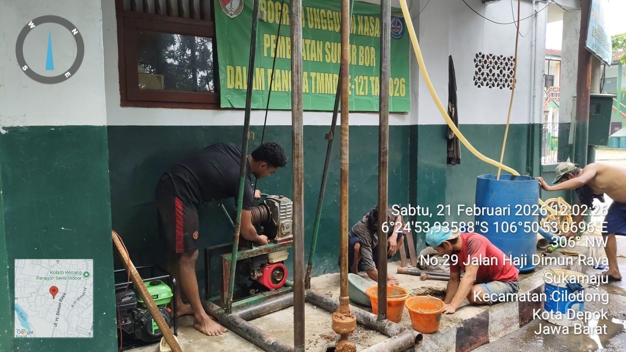 Demi Kenyamanan Belajar, TMMD Hadirkan Sumur Bor di MI Darul Falah II