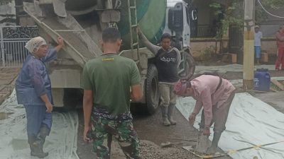 TMMD Ke-127 Depok Hari Ke-13, Pengerasan Jalan di Sukamaju Capai 67 Persen