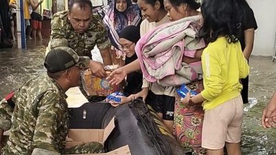 Koramil Ps. Rebo–Ciracas Turun Tangan, Bantuan Digelontorkan untuk Korban Banjir Rambutan