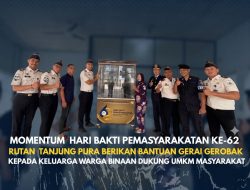 Rutan Tanjung Pura Salurkan Gerobak UMKM bagi Keluarga Warga Binaan di Hari Bakti Pemasyarakatan ke-62