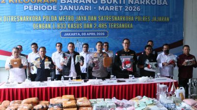Polda Metro Jaya Ungkap 1.833 Kasus Narkoba, 712 Kg Disita