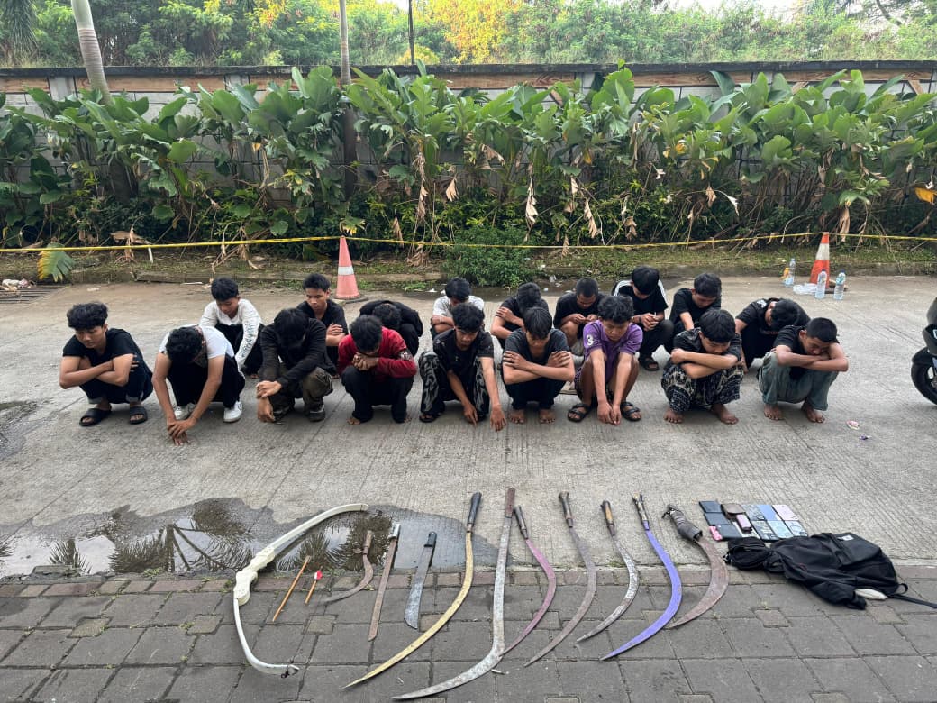 20 Remaja Diduga Tawuran di Tapos Diamankan Polisi, Sajam hingga Motor Disita