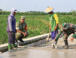 Dansatgas TMMD 128 Pati Tinjau Pengecoran, Pastikan Kualitas