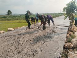200 Meter Lagi, Betonisasi Jalan Desa Godo Segera Rampung oleh Satgas TMMD 128 Kodim Pati