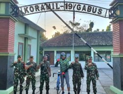 Gowes Pagi Dansatgas TMMD Kodim Pati, Pantau Progres Tugu Prasasti di Desa Godo