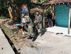 Masuk Tahap Finishing, Satgas TMMD 128 Kodim Pati Bantu Bersihkan Rumah Bapak Joko