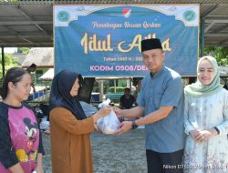 Idul Adha Penuh Kebersamaan: Kodim 0508 Depok Saluran Ratusan Paket Daging Kurban ke Kaum Dhuafa, Yatim dan Prajurit TNI