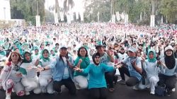 Ribuan Warga Meriahkan Fun Walk, Fun Bike, Senam Aerobik KORMI Kerjasama Luwak White Koffie Seru Daaahh