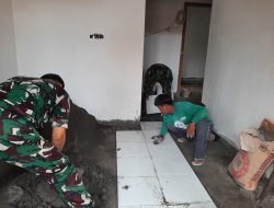 RTLH Milik Bapak Syahroni Masuki Tahap Pemasangan Keramik oleh Satgas TMMD 128