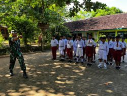 Siswa SDN Godo 01 Antusias Ikuti Pelatihan PBB dari Satgas TMMD
