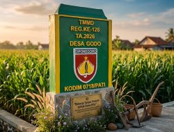 Tugu Prasasti TMMD Reguler ke-128 Kodim Pati Berdiri Kokoh, Jadi Simbol Pengabdian di Desa Godo