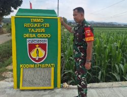Dansatgas TMMD Tinjau Tugu Prasasti Penanda Program di Desa Godo