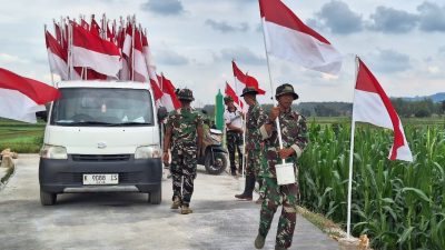 Nuansa Merah Putih Warnai Persiapan Penutupan TMMD di Desa Godo