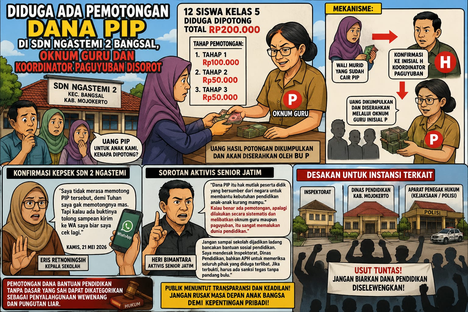 Dugaan Pemotongan Dana PIP di SDN Ngastemi 2 Bangsal Jadi Sorotan, Sekolah Bantah Terlibat