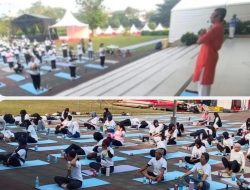 International Day Of Yoga ke-12 Kota Depok: Meriah dan Sukses Dihadiri Instruktur Yoga dari India Senam di Alun-Alun Kota Depok