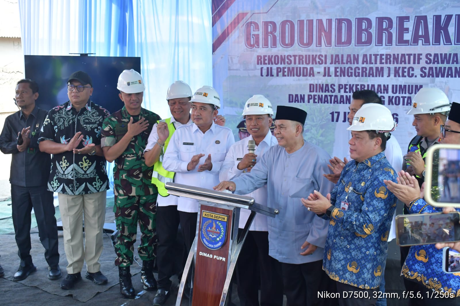 Rekonstruksi Jalan Sawangan Dimulai, Dandim Depok Dukung Percepatan Infrastruktur