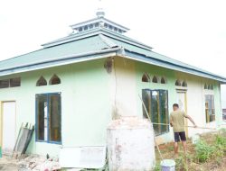 Satgas TMMD Ke-129 Kodim 1311/Morowali Percantik Masjid Desa Umbele dengan Pengecatan
