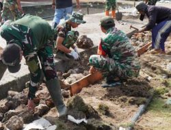 Kolaborasi Masyarakat Percepat Pembangunan Rabat Beton TMMD di Desa Polewali