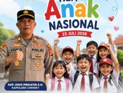 Kapolsek Ciwidey Polresta Bandung AKP Joko Prihatin, S.H. Sampaikan Ucapan Selamat Hari Anak Nasional 2026