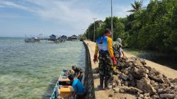 Semangat Gotong Royong, Warga dan Satgas TMMD Kumpulkan Batu untuk Material Rabat Jalan di Desa Polewali