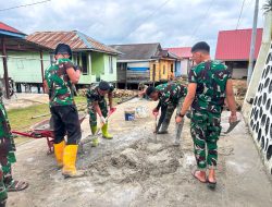 Pengecoran Rabat Jalan di Desa Polewali Terus Berlanjut, Satgas TMMD dan Warga Percepat Pembangunan