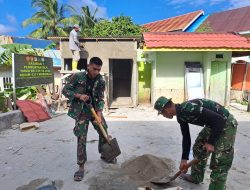Pembangunan MCK Masjid Quba Umbele Masuki Tahap Pemasangan Atap dan Plester Dinding Dalam