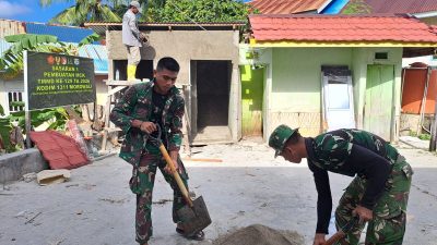 Pembangunan MCK Masjid Quba Umbele Masuki Tahap Pemasangan Atap dan Plester Dinding Dalam