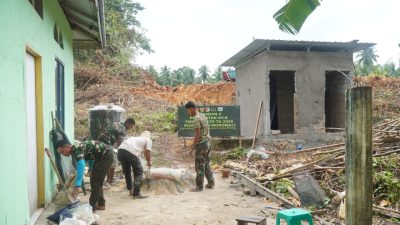 Satgas TMMD Ke-129 Kodim 1311/Morowali Kebut Pembangunan MCK Masjid Polewali