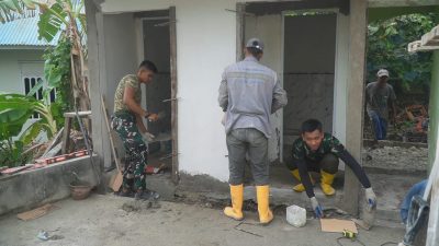 Satgas TMMD Ke-129 Kodim 1311/Morowali Terus Kebut Penyelesaian Pembangunan MCK Masjid Quba Desa Umbele