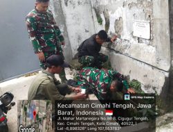 Subsektor 01 Cimahi Selatan Satgas Citarum Harum Bersihkan Sungai Cibereum dan Tertibkan TPS Liar