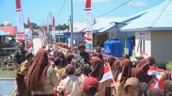 Siswa-Siswi Antusias Sambut Kunjungan Tim Wasev TMMD Ke-129 di Kepulauan Umbele