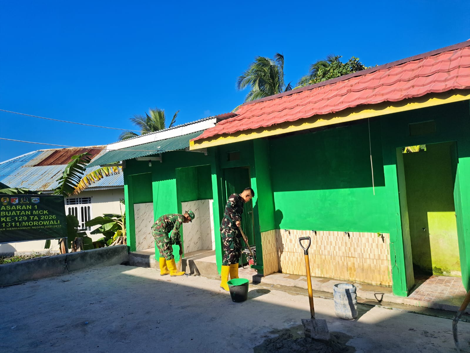 Pembangunan MCK Masjid Quba Desa Umbele Masuki Tahap Finishing