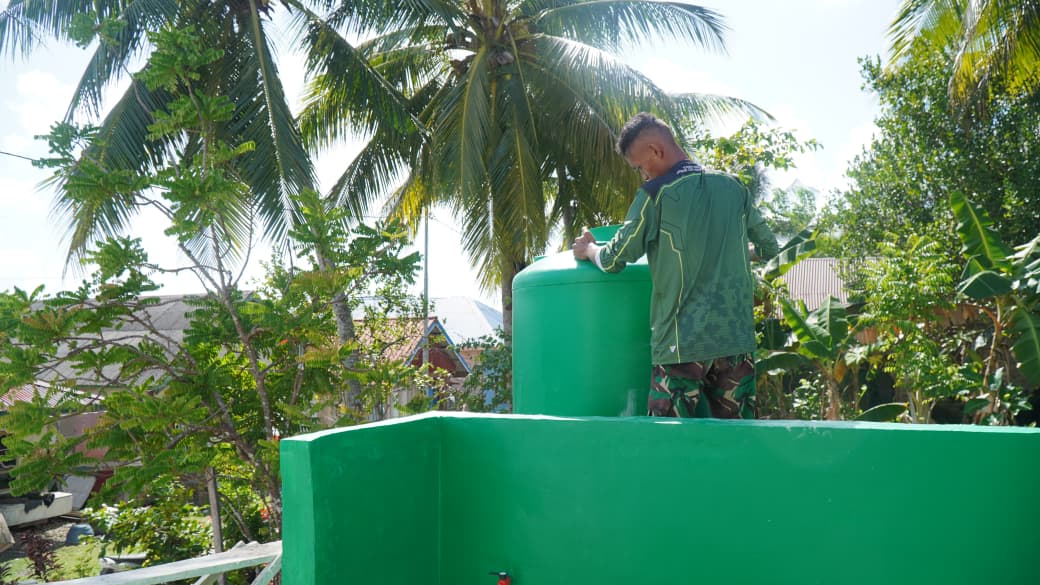 Tower Air Manunggal Air Bersih di Desa Umbele Lama Berdiri Kokoh, Pekerjaan Terus Tunjukkan Hasil Positif