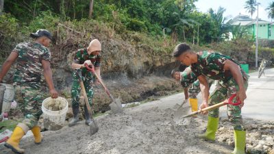 Pekerjaan Rabat Beton Jalan Desa Polewali Terus Dioptimalkan untuk Capai Target TMMD