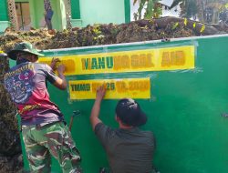 Stiker Program Manunggal Air Bersih Dipasang pada Bak Penampungan Air TMMD ke-129
