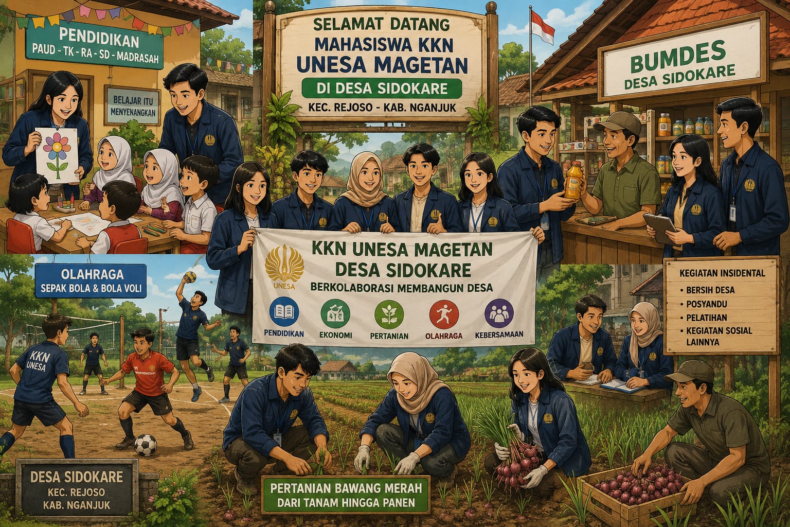 KKN Unesa Magetan Hadir di Desa Sidokare, Dorong Inovasi Pendidikan dan Penguatan Ekonomi Masyarakat